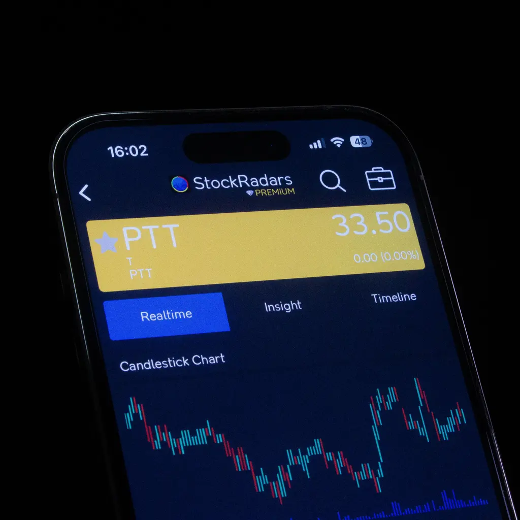 A smartphone displaying a market-price chart and quote.