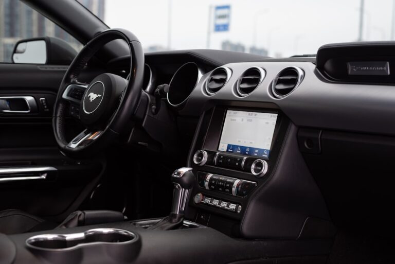 Interior view of a modern car, illustrating the role of telematics in modern auto insurance policies.