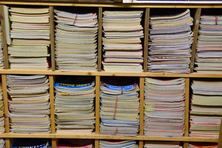 Shelves filled with magazines, symbolizing options for top health insurance without employer coverage.