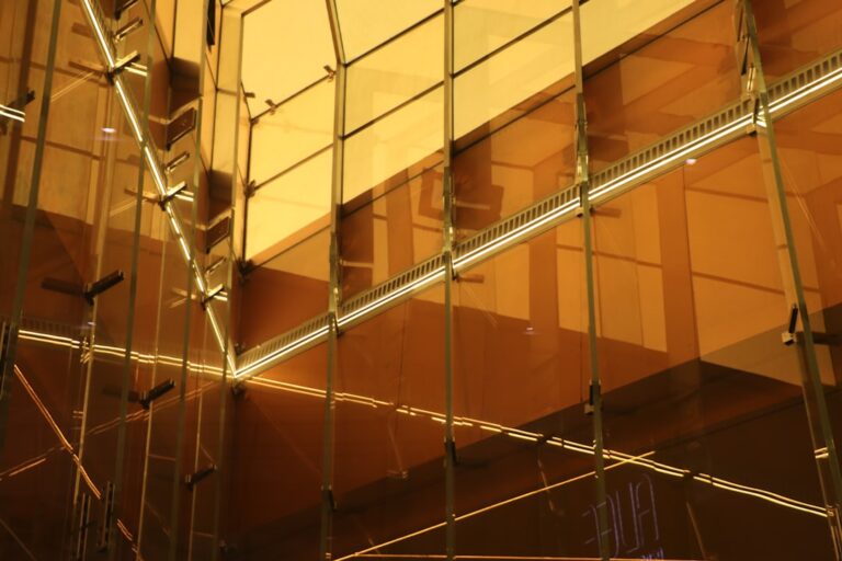 Image of a modern building interior, emphasizing safety measures to prevent heavy equipment theft on job sites.