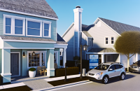 A charming neighborhood scene with homes and cars, highlighting tips on how to get the best rates on car insurance.